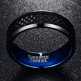 thumbnail image 5 of Vakki 8mm Tungsten Carbide Ring Black with Blue Carbon Fiber Inlay Wedding Band Ring Size 7-12, 5 of 5