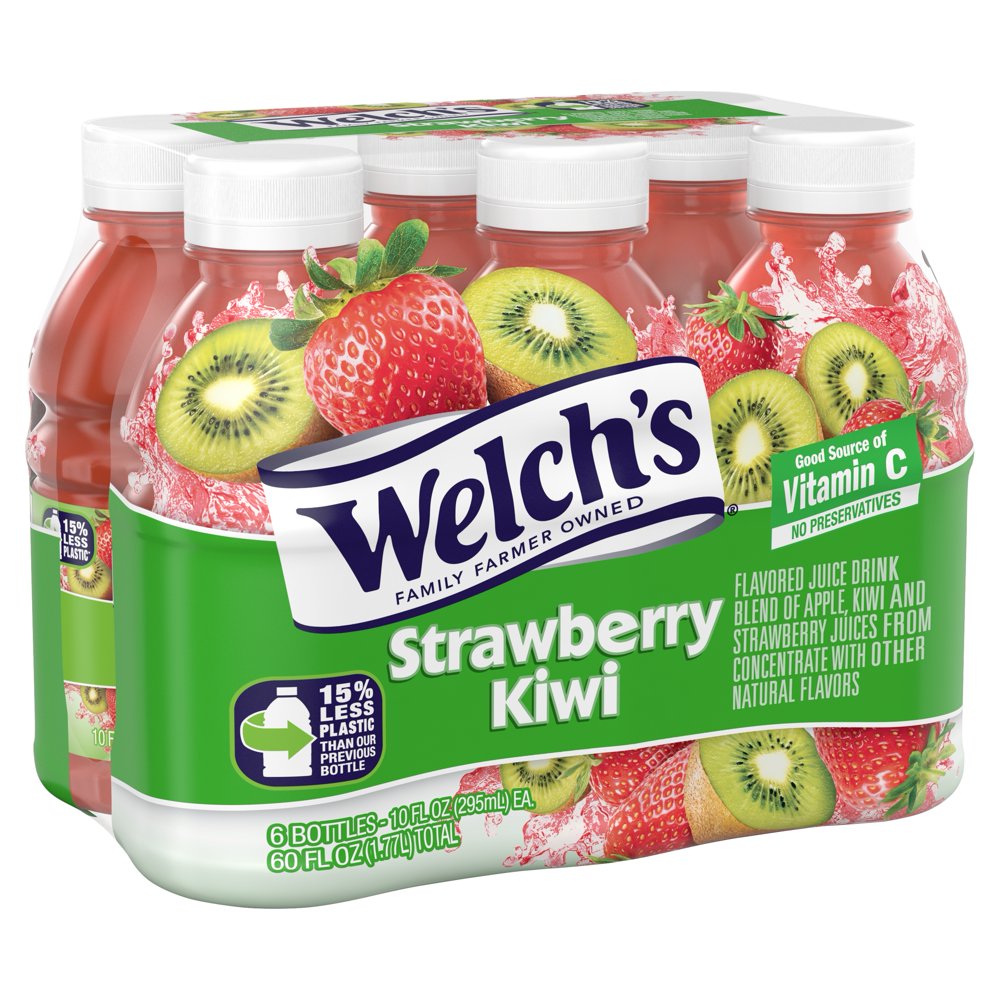 Welch's Strawberry Kiwi Drink, 10 Fl Oz OntheGo Bottle (Pack of 6