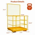 thumbnail image 2 of Towallmark Forklift Work Platform, 43x45 Inch Safety Cage Man Basket, 1400LB Capacity Aerial Lift Platform With Tool Basket, OSHA Compliant For Construction Warehouse, 2 of 6