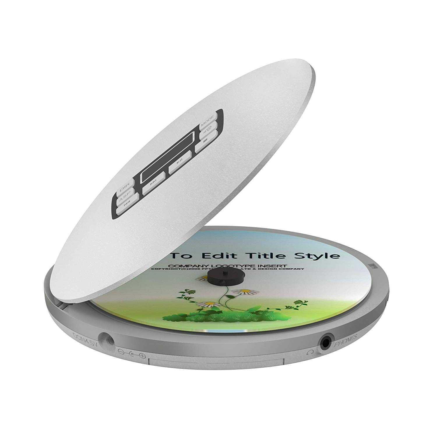 HOTT Portable CD Player CD611 Small Walkman CD Player with Stereo Headphones USB Cable LED Display Anti-Skip Anti-Shock Personal Compact Disc Music Player Silver - image 2 of 9