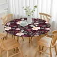 thumbnail image 3 of Round Fitted Tablecloth with Elastic Edges Fits 45"-52" Round Tables Pioneer Colorful Floral Waterproof Table Cover Washable Indoor and Outdoor for Party Kitchen Dinner Banquet Patio Picnic, 3 of 7