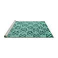 thumbnail image 2 of Ahgly Company Machine Washable Indoor Rectangle Oriental Turquoise Blue Industrial Area Rugs, 6' x 9', 2 of 4