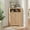 Natural, variant on Vabches Fluted Corner Cabinet for Small Space, Modern Corner Storage Cabinet with 2 Doors and Adjustable Shelf for Bathroom, Kitchen, Living Room, Natural