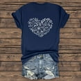 thumbnail image 2 of NAMTYQX Graphic Tees for Women Crew Neck Cool Mit Muster Casual Stretchy Baggy Plus Size Graphic Short Sleeve Fall Shirts for Women 2025 Navy Size L, 2 of 5