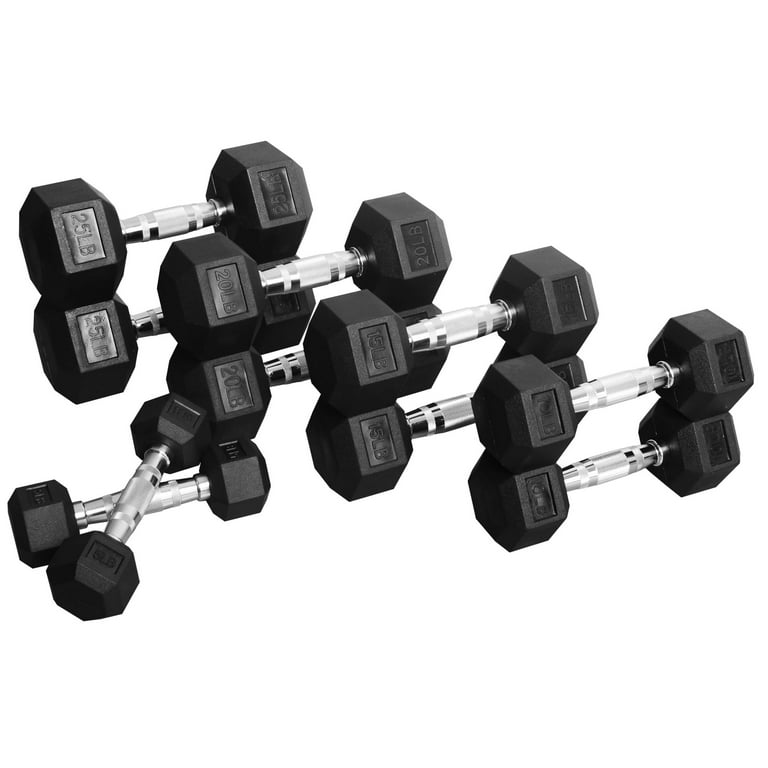 BalanceFrom 150 LB Dumbbell Set, Pair of 5, 10, 15, 20, 25 LB