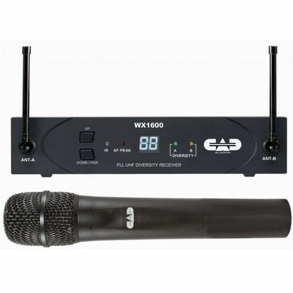 CAD Audio WX1600G StageSelect UHF Wireless Handheld Microphone System with CADLive D90 Capsule (WX1600G)