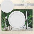 thumbnail image 3 of Ambesonne Tiger Place Mats Set of 4, Albino Bengal Cat on Rock, Standard Size, Fern Green White, 3 of 6