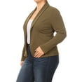 thumbnail image 3 of Women's Plus Size Long Sleeve Open Front Blazer for Office and Casual Wear, 3 of 5