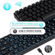 RK ROYAL KLUDGE RK68 Wireless Hot Swappable 65% Mechanical Keyboard, 68 Keys Compact BT5.0 Gaming Keyboard with Stand-Alone Arrow/Control Keys, Black, Quiet Red Switch