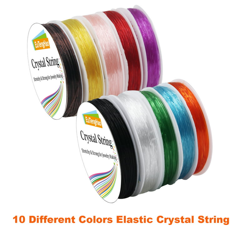 EuTengHao 10 Packs Crystal String 0.8mm Elastic String Elastic Cord Stretchy Bracelet String Bead Cord for Bracelet, Beading