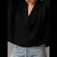 thumbnail image 4 of Blusa Informal Elegante para Mujer, de Negocios, de Corta, con Cuello en V y Tapeta, Color Negro, Talla XL, 4 of 8