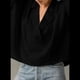 thumbnail image 4 of Blusa Informal Elegante para Mujer, de Negocios, de Corta, con Cuello en V y Tapeta, Color Negro, Talla XL, 4 of 8