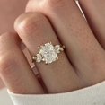 thumbnail image 2 of Jewelerix Radiant Cut Moissanite Engagement Ring, 14K Vermeil Yellow Gold Ring, Floral Side Stone Promise Ring, Vintage Inspired Bridal Ring, 2 of 6