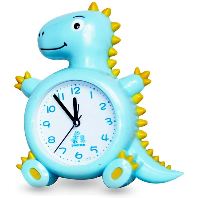 JUSTUP Kids Alarm Clocks Analog Dinosaur Wall Clock Desk Clock Dinosaurs Clock Home Blue