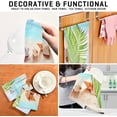 thumbnail image 2 of Summer Beach Seashell Tea Towels Set of 6 Tropical Palm Leaf Kitchen Dish Cloth with Hanging Loop, 18"x28"Lint-Free Absorbent Towel for Kitchen Drying Wiping and Cleaning, 2 of 5