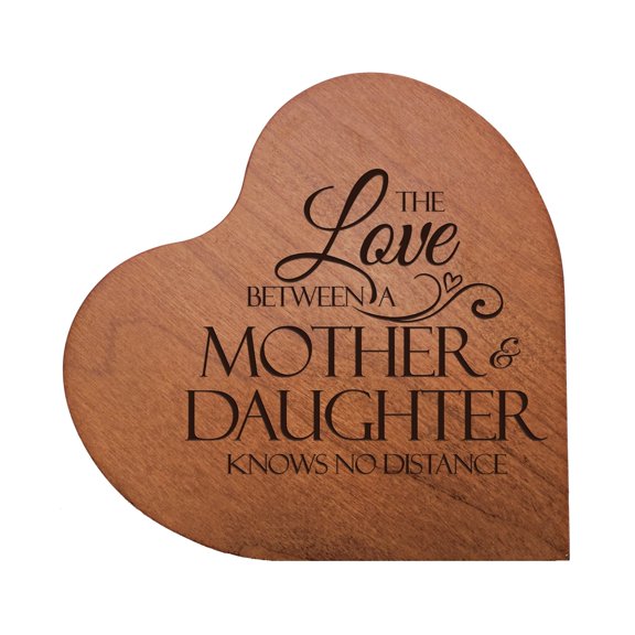 Engraved Wooden Heart Block 5” x 5.25” x 0.75”- The Love Between 2