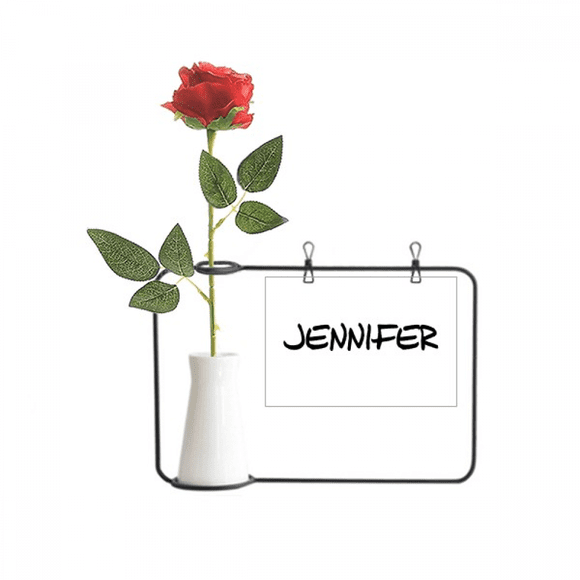 Spécial Écriture Anglaise Nom JENNIFER Fleur Rose Artificielle Suspendu Vases Décoration Bouteille
