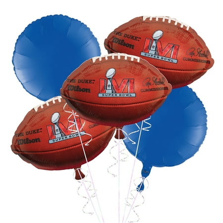 Party City Super Bowl Football Star Balloon Bouquet Supplies, Include Football Balloons, Star Balloons, and Ribbon
