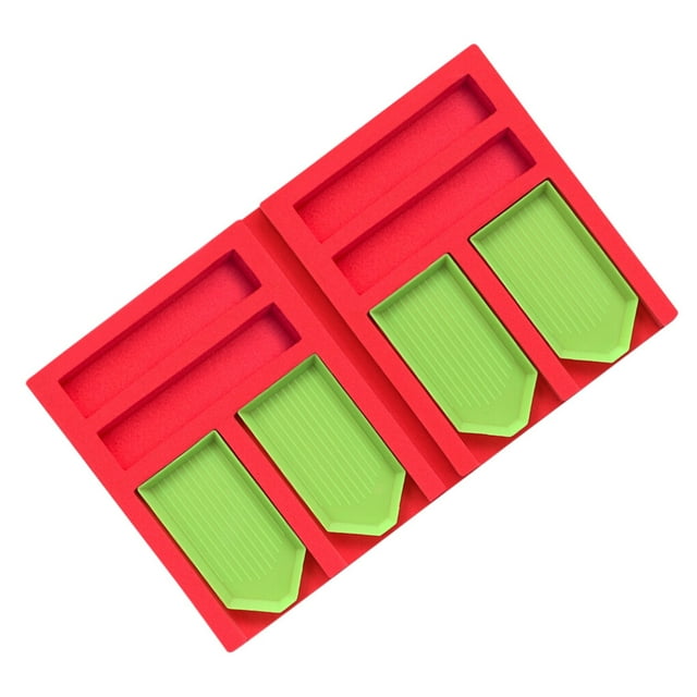 Becaristey Foldable Multi -Boat Painting Tray Holder Beading Storage Tray Point Drill Pen Drill Clay Organizer Storage Box DIY Craft Red combination 1 1Set