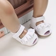 thumbnail image 2 of LNMQLPDBS Toddler Girls Sandals Rubber Soft Sole Non-Slip Flats Shoes with Lace Pleated Trendy Summer Baby Flower Girl Shoes Kids Princess Shoes Little Girl Dress Sandals for Outdoor, 2 of 9