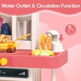 thumbnail image 3 of KOPPOP Kids Kitchen Playset with Light & Sound, Toy Kitchen Set for Toddlers with Steam Sprayer & Sink, Learning Pretend Play Toys for Boys & Girls Ages 3-6 (Red), 3 of 7