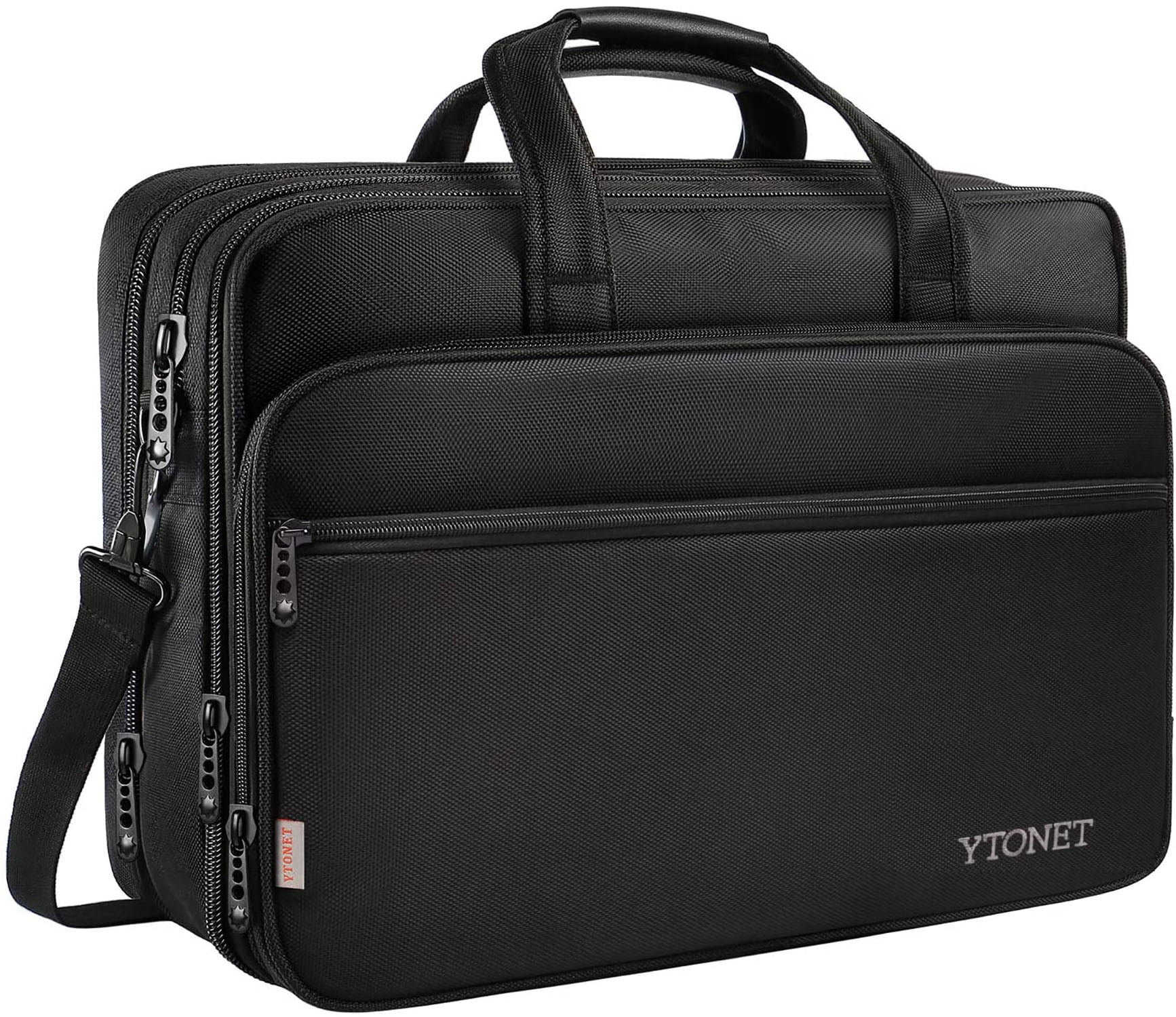 17 inch Laptop Shoulder Bag, Waterproof Business Messenger Briefcase, Black