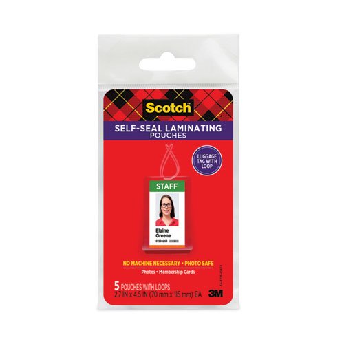 Scotch 2PK SelfSealing Laminating Pouches, 12.5 mil, 2.81\" x 4.5