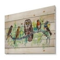 thumbnail image 2 of Designart 'Bird Friends With Owl On A Branch' Traditional Print on Natural Pine Wood, 2 of 5