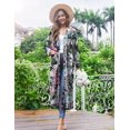 thumbnail image 4 of Ekouaer Women Kimono Robes Full Length Knit Bathrobe Lightweight Soft Sleepwear V-neck Casual Ladies Loungewear, 4 of 6