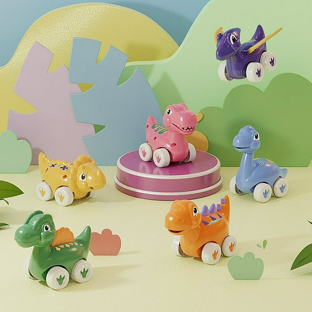 MesaSe 6Pcs/Set Children Cute Dinosaur Shape Model Sliding Cars Kid Educational Toy