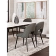 thumbnail image 3 of Portia Dark Gray Faux Leather Dining Chairs w Black Metal Tapered Legs Set of 2, 3 of 6