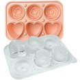 thumbnail image 1 of Molde para cubitos de hielo con forma de rosas, bandeja para cubitos de hielo con forma de corazón, molde de silicona para hielo, máquina para hacer hielo para cócteles y bebidas de whisky, color rosa, 1 of 5