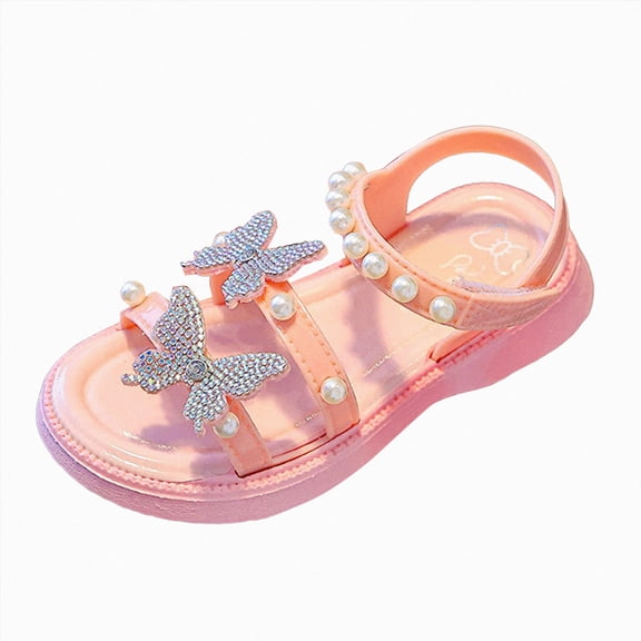 Ymyiu Infant Sandals Baby Girls Sandals Summer Shoes Outdoor First Walker Toddler Girls Shoes for Summer Size 12.5 (Pink,Little Kids 12.5)