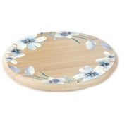 CounterArt "White Floral Wreath" Round Wooden Lazy Susan Turntable