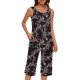 thumbnail image 2 of Conjunto de Ropa de Salón para Mujer Cuello Redondo Blusa sin Mangas Sólida Y Pantalones Cortos de Cintura Elástica Pantalones, Pantalones Cortos de Verano para Mujeres, 2 of 7