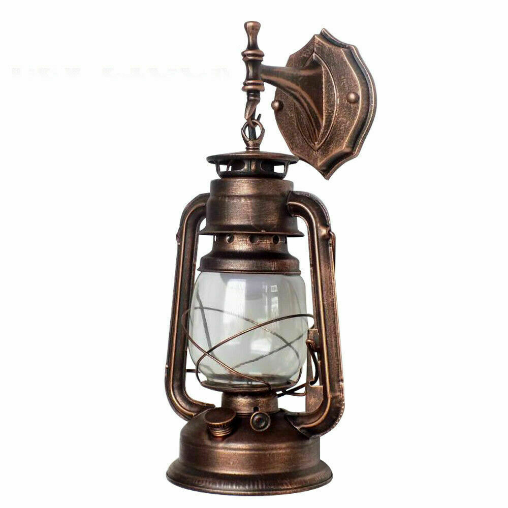 Vintage Rustic Lantern Wall Sconce Light Fixture E27 Indoor/Outdoor Antique Lamp