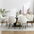 thumbnail image 6 of XINMICS White Dining Chairs Set of 6 Modern Upholstered Armchair, 6 of 6