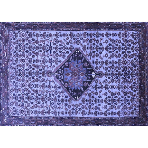 Ahgly Company Indoor Rectangle Persian Blue Traditional Area Rugs, 5' x 7'