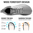 thumbnail image 3 of Mens Extra Wide Walking Shoes, Zero Drop Wide Toe Barefoot Sneakers, Flat Feet, Grey, US 7.5, 3 of 8
