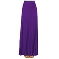 thumbnail image 2 of Made by Johnny Women's Solid Maxi Skirt with Elastic Waist Band L DARK_PURPLE, 2 of 5