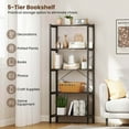 thumbnail image 6 of Costway 1 PCS 5-Tier Bookshelf Bookcase with Metal Frame & Dual Anti-Tipping Kits Storage Rack, 6 of 10