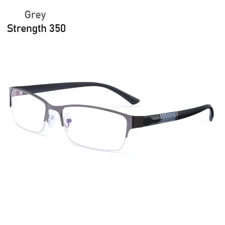 Men Simple Classic Vintage Ultra Light Glasses Eye Protection Anti-Blue Light Business Reading Glasses GREY STRENGTH 350
