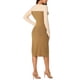 thumbnail image 3 of Vestido midi de corte con cuello redondo de manga larga para mujer Inspire Chic, vestido de suéter de bloques de color XL Beige-Khaki, 3 of 6