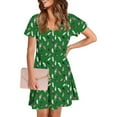 thumbnail image 7 of Nmnitkp Summer Dresses for Women 2026,The Latest Style Womens Dresses,Boho Floral Smocked Square Neck Short Sleeve Ruffle Beach Summer Mini Dress, 7 of 7