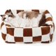 thumbnail image 1 of Lesure Cute Dog Bed for Small Dogs - Washable Puppy Beds,Cozy Rectangle Orthopedic Pet Sofa with Jacquard Shaggy Plush & Anti Slip Bottom,25x21x7inches, 1 of 5
