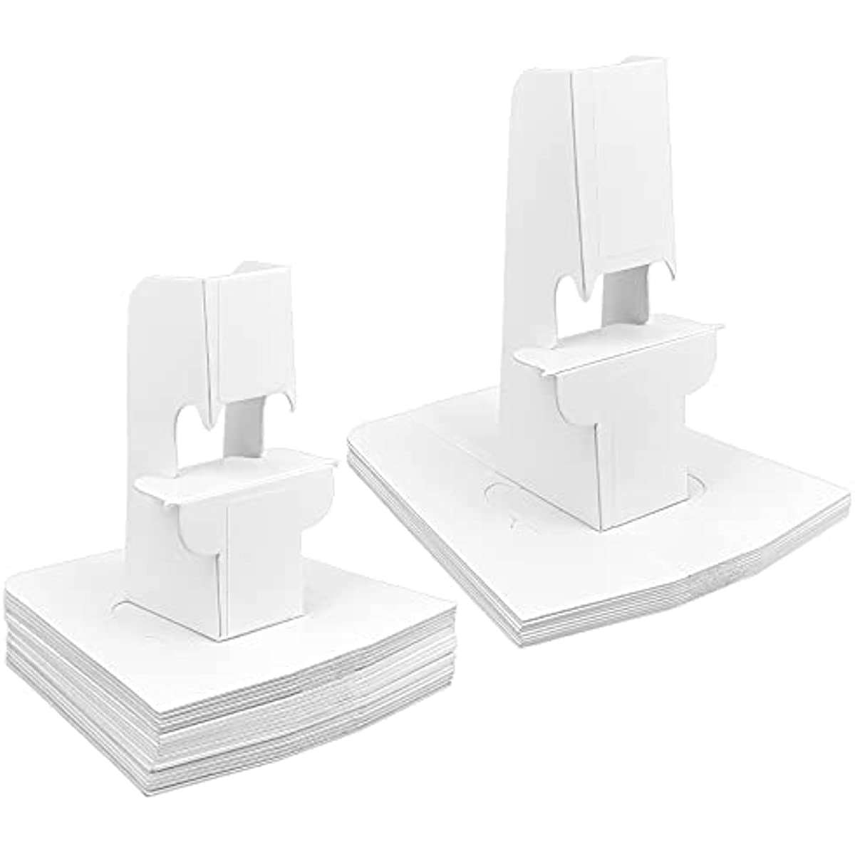 30 Pcs Folding Cardboard Tabletop Easel (6 & 4 Inch Height) White