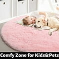 thumbnail image 4 of Sanmadrola Super Soft Fluffy Indoor Area Rugs 4x4 Feet, Fuzzy Rugs for Bedroom Living Room, Shaggy for Nursery Baby Room Kids Rugs, Furry Rug Shag Carpet for Boys Girls Dorm Room, 4 of 6