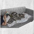 thumbnail image 6 of Animal Soft Flannel Fleece Throw Blanket, Little Cat Head Looking Innocently with Long Whiskers Sketchy Like Artwork, Cozy Plush for Indoor and Outdoor Use, 60" x 80", Grey, by Ambesonne, 6 of 6