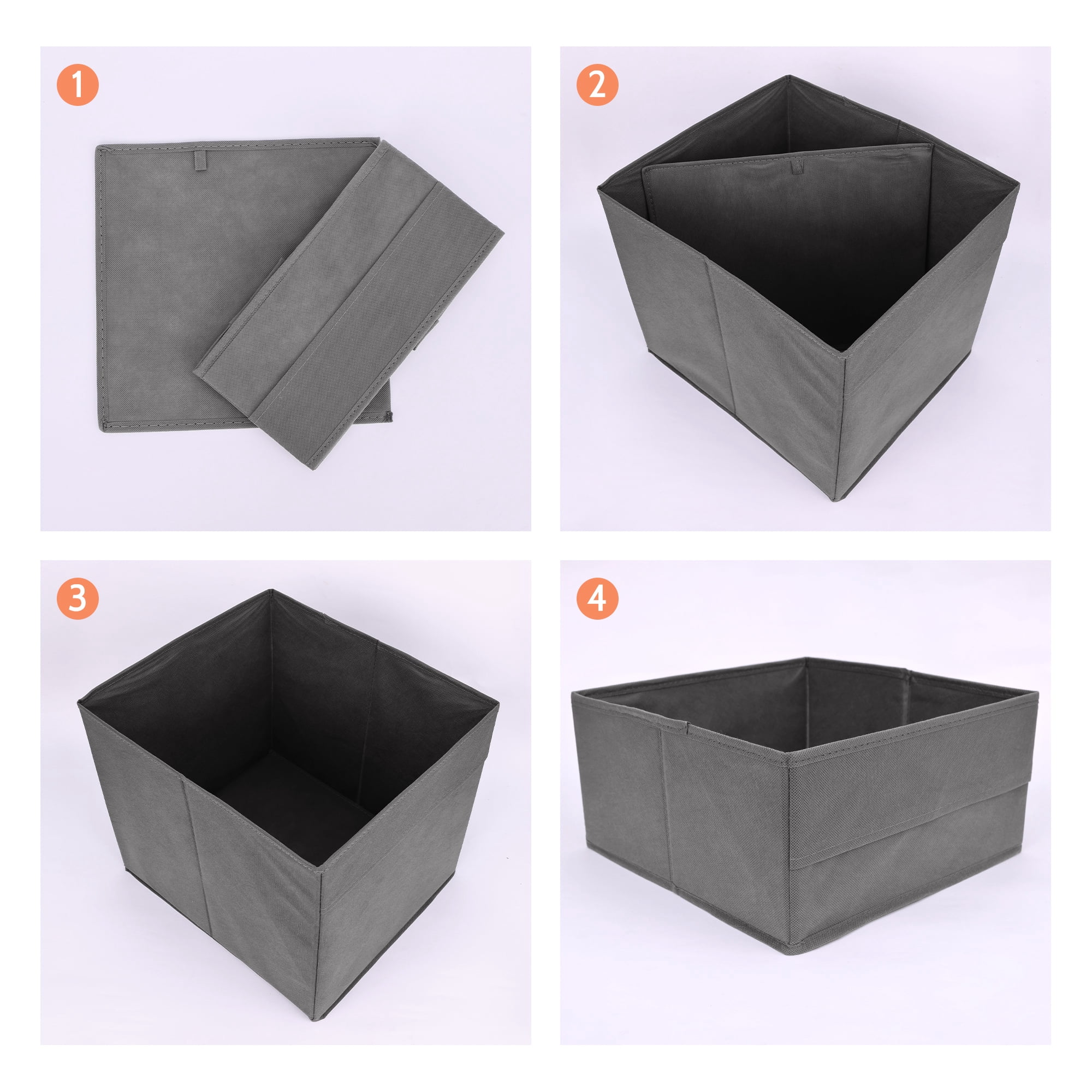 REGALWOVEN Collapsible Fabric  Storage Cube, Storage Bin for Shelves Closet, Storage Basket Grey 15*13*13in
