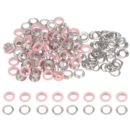 

100 Set Round Grommets 10mm Dia Metal Eyelets with Washers for Scrapbooking Shoes Clothes Leather Canvas Pink